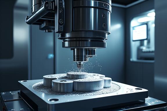 複数の軸を持つ最先端のCNCマシニングセンター。